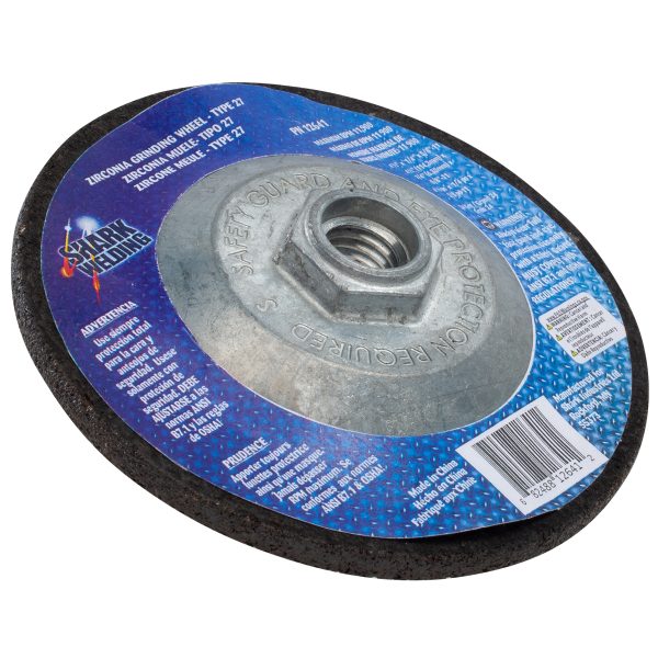 Shark Industries - Depressed Center Type 27 Zirconia Grinding Wheels for Stainless Steel – Hubbed. 4.5″ x 1/4″ x 5/8 - 11NC – 24 Grit