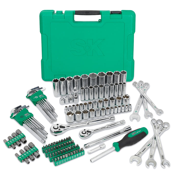 SK Tools USA - 1/4" & 3/8" Drive, 137 Piece, 6 Point, Shallow & Deep, SAE & Metric Mechanics Tool Set, #SK01540