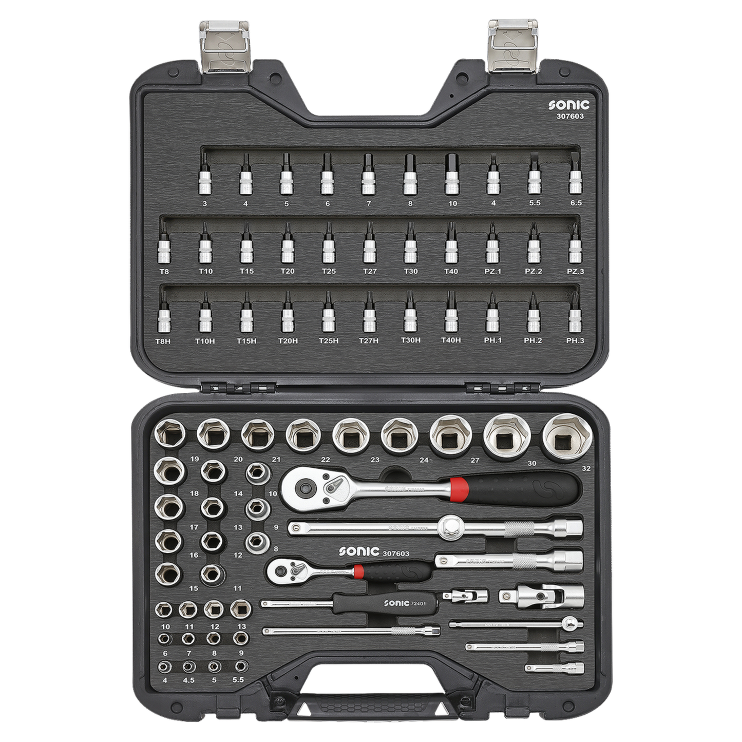 Sonic Tools - MCS Metric Combination Set 1/4'' 1/2'', 76-pcs