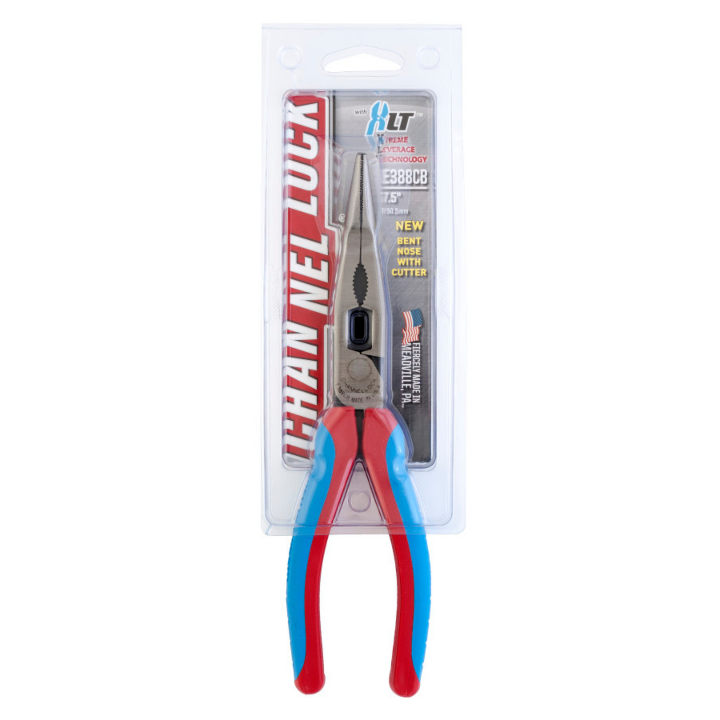 Channellock 8-Inch CODE BLUE® XLT™ Combination Bent Long Nose Pliers with Cutter