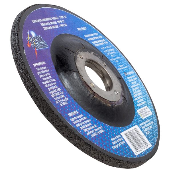 Shark Industries - Depressed Center Type 27 Zirconia Grinding Wheels for Stainless Steel – Hubless. 4.5″ x 1/4″ x 7/8″ – 24 Grit