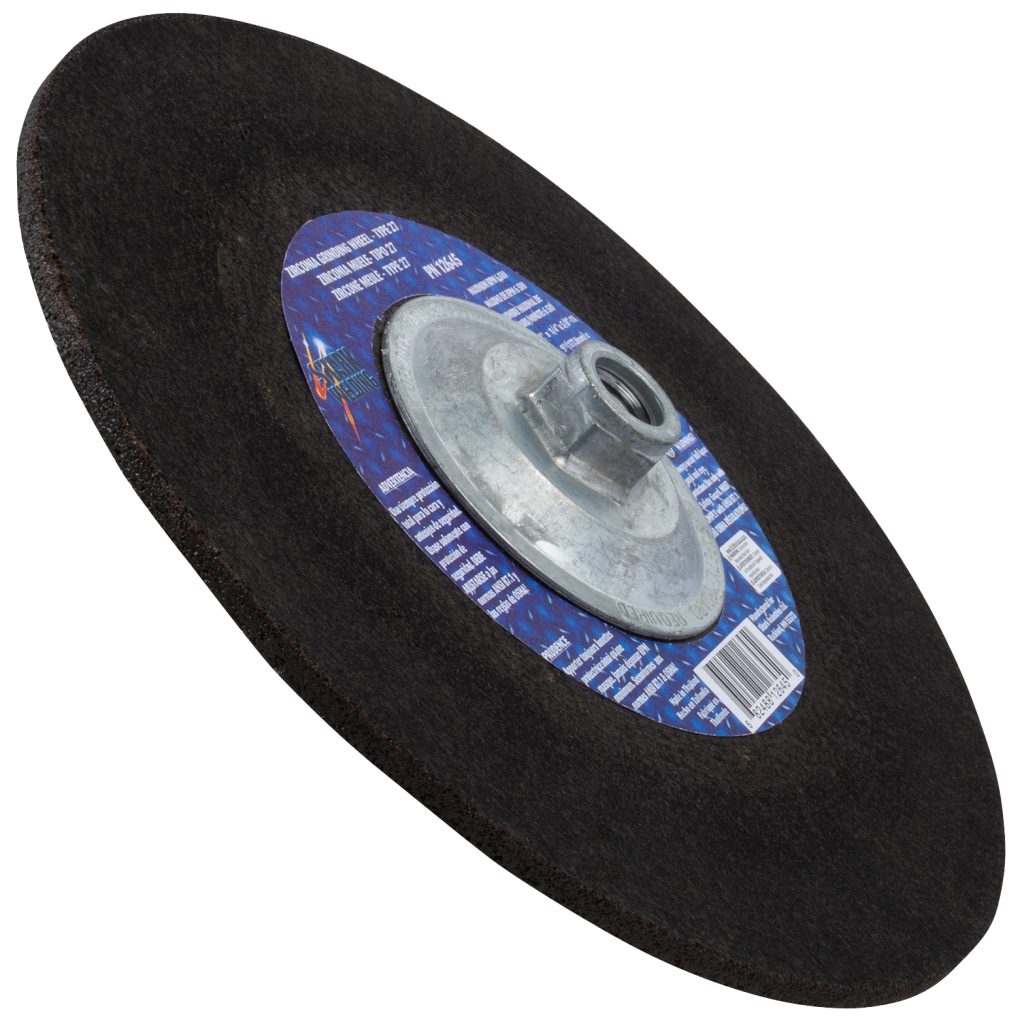 Shark Industries - Grinding Wheels Type 27 – Zirconia 9″x 1/4″ x 5/8-11NC – 24 Grit