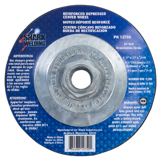 Shark Industries - Type 27 Grinding Wheels – 4 1/2″ x 1/4″ x 5/8-11 – 24 Grit