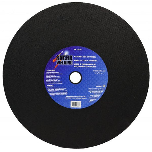 Shark Industries - Cut-Off Wheel – Silicon Carbide – Double/Masonry Reinforced – 14″ x 1/8″ x 1″ – 24 Grit