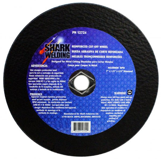 Shark Industries - Cut-Off Wheel – Aluminum Oxide – 7″ x 1/8″ x 5/8″ Diamond Shaped – 36 Grit