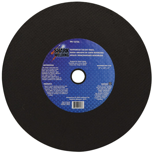Shark Industries - Cut-Off Wheel – Aluminum Oxide – Double Reinforced – 12″ x 1/8″ x 1″ – 36 Grit