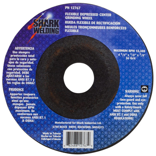 Shark Industries - Flexible Grinding Wheels-4.5″ x 1/8″ x 7/8″ – 36 Grit & 60 Grit