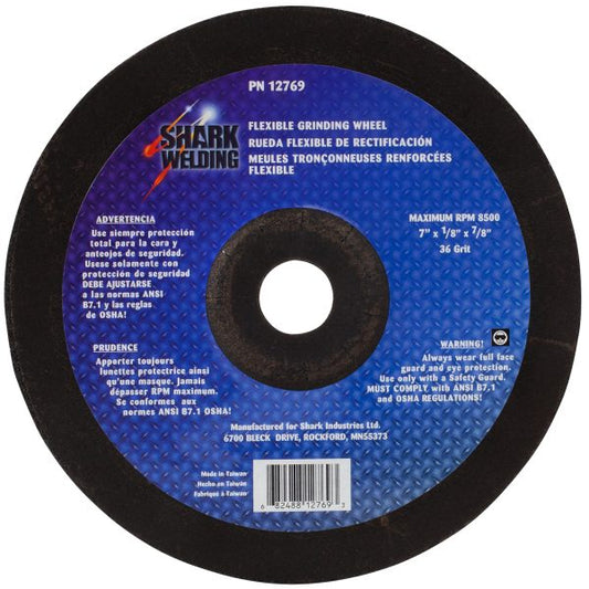 Shark Industries - Flexible Grinding Wheels-7″ x 1/8″ x 7/8″ – 36 Grit & 60 Grit