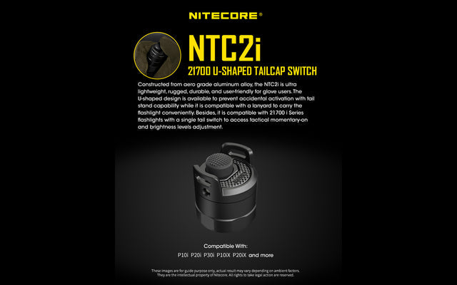 Nitecore NTC2i Tail Cap Tailcap for i Series Flashlights P10i P10iX P20i P20iX P23i