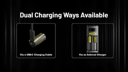 Nitecore NL1816R 1600mAh USB-C Rechargeable Battery, Customized for MT1C Pro