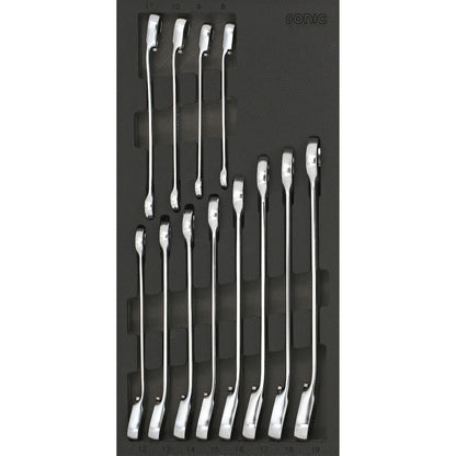 Sonic Tools - Reversible Ratcheting Wrench Set, 12-PCS - SMALL SFS