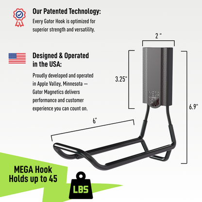 Gator Magnetics - 6" MEGA Closed Magnetic Hook - Holds up to 45 lbs