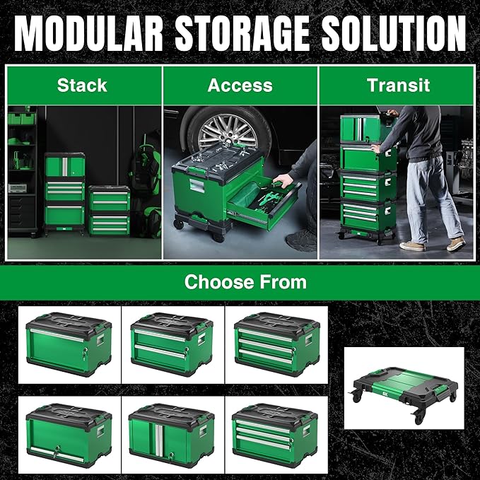 SK Tools USA - Multi-Purpose Utility Cart for use with Modular Stacking Storage Units