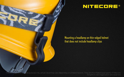 Nitecore NHC10 Helmet/Hard Hat Clips for HC60 HC70 HC30 NU10 NU20 NU30 Headlamps