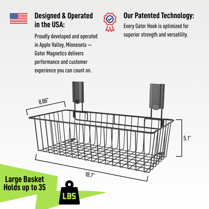 Gator Magnetics - Large Utility Magnetic Basket - Holds up to 35 lbs