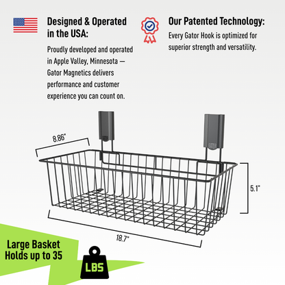 Gator Magnetics - Large Utility Magnetic Basket - Holds up to 35 lbs