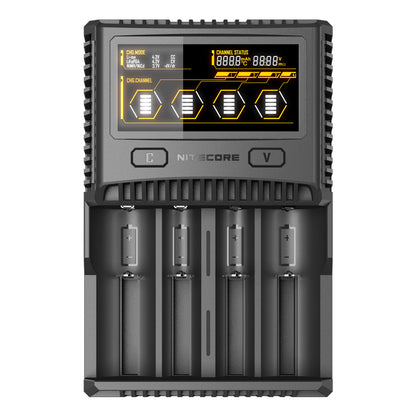 Nitecore SC4 4-Slot Fast Universal Charger for 18650 17650 17670, RCR123A 16340 14500 AA AAA C D