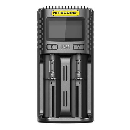 Nitecore UMS2 Dual-Slot USB-C Fast Charger, for 18650, 21700 batteries