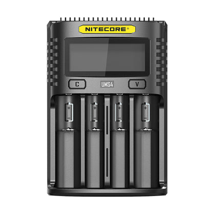 Nitecore UMS4 USB Four-Slot USB-C Fast Charger, for 18650, 21700 Batteries