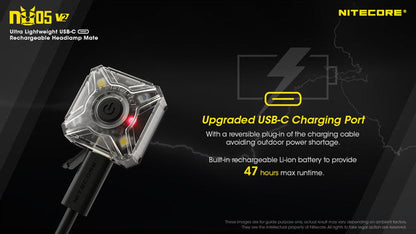 Nitecore U05 v2 USB-C Rechargeable Red White Safety Light