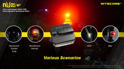 Nitecore U05 v2 USB-C Rechargeable Red White Safety Light