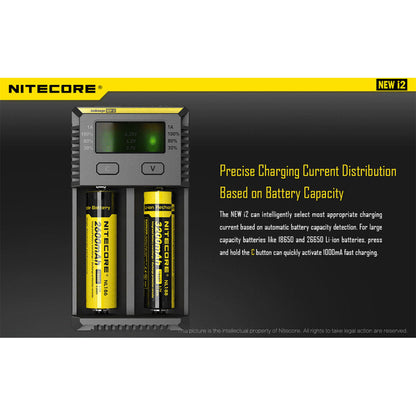 Nitecore i2 Intellicharger Two-Channel Charger - for 18650 etc