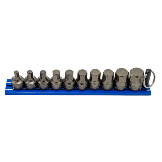 VIM Tools - IMPACT Metric Hex Driver Set 10 pc, Power or Hand Approved, 3/8″Sq. Drive