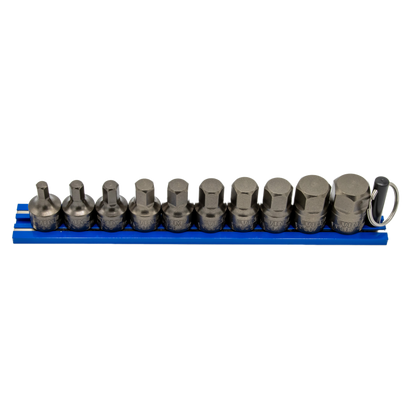 VIM Tools - IMPACT Metric Hex Driver Set 10 pc, Power or Hand Approved, 3/8″Sq. Drive