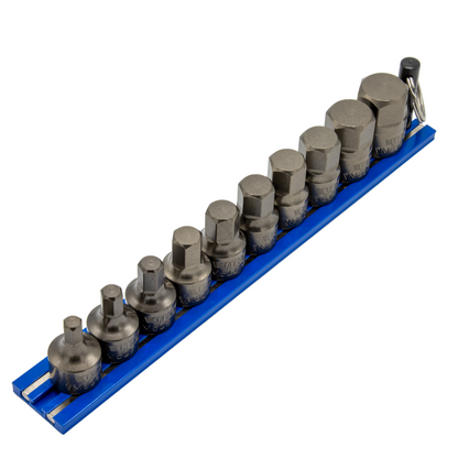 VIM Tools - IMPACT Metric Hex Driver Set 10 pc, Power or Hand Approved, 3/8″Sq. Drive