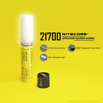 Nitecore Intelligent 21700 Battery System - MPB21 Kit: Lantern, Dual Function Battery Charger