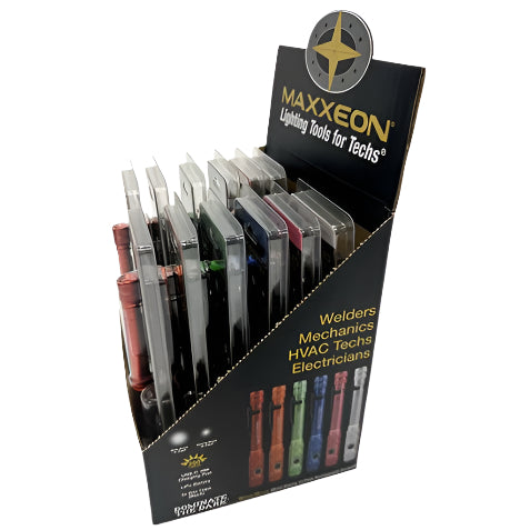 Maxxeon - WorkStar Mixed Display 12-Pack - Rechargeable Penlights USB-C