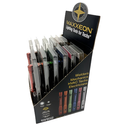 Maxxeon - WorkStar Mixed Display 12-Pack - Rechargeable Penlights USB-C