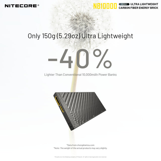 Nitecore NB10000 Gen 2 Quick-Charge USB/USB-C Dual Port 10000mAh Power Bank