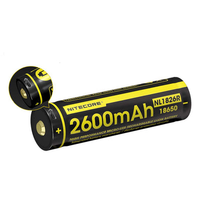 Nitecore NL1826R 2600mAh USB-C Rechargeable 18650 Battery