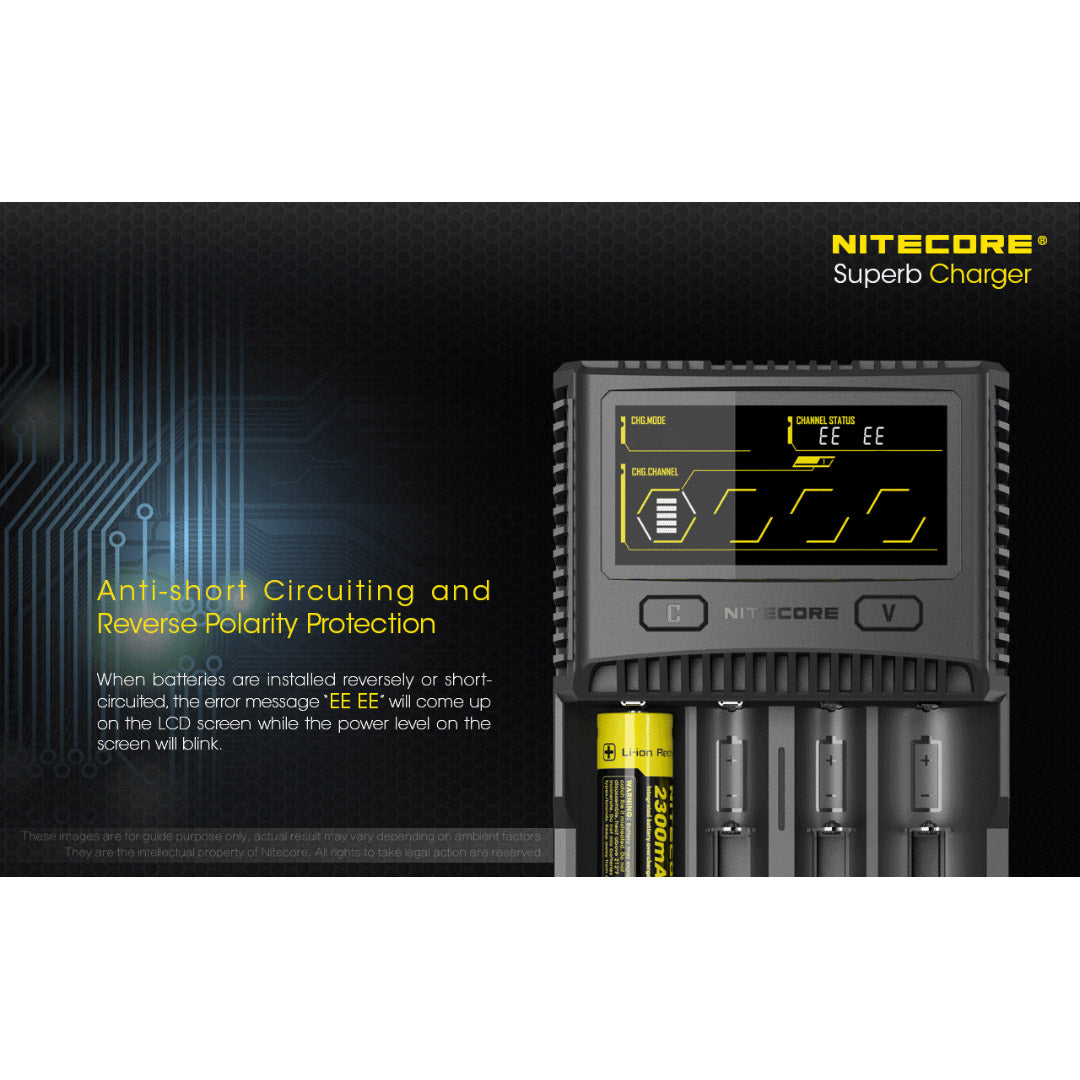 Nitecore SC4 4-Slot Fast Universal Charger for 18650 17650 17670, RCR123A 16340 14500 AA AAA C D