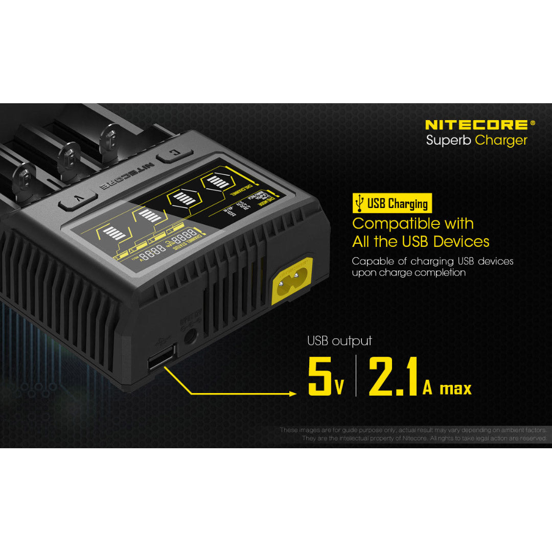 Nitecore SC4 4-Slot Fast Universal Charger for 18650 17650 17670, RCR123A 16340 14500 AA AAA C D