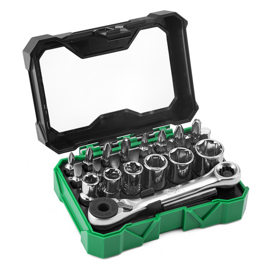 SK Tools USA - 1/4" Drive, 24 Piece Mini Ratcheting Bit Set, #SK03450