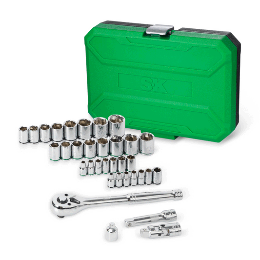 SK Tools USA - 1/4" & 3/8" Drive 34 Piece Socket Set, #SK01541