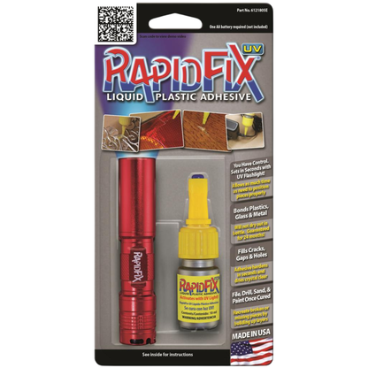 RapidFix - UV 10 ml w/ Flashlight (Single Pack, 12 Pack, Case of 6 / 12-Packs)