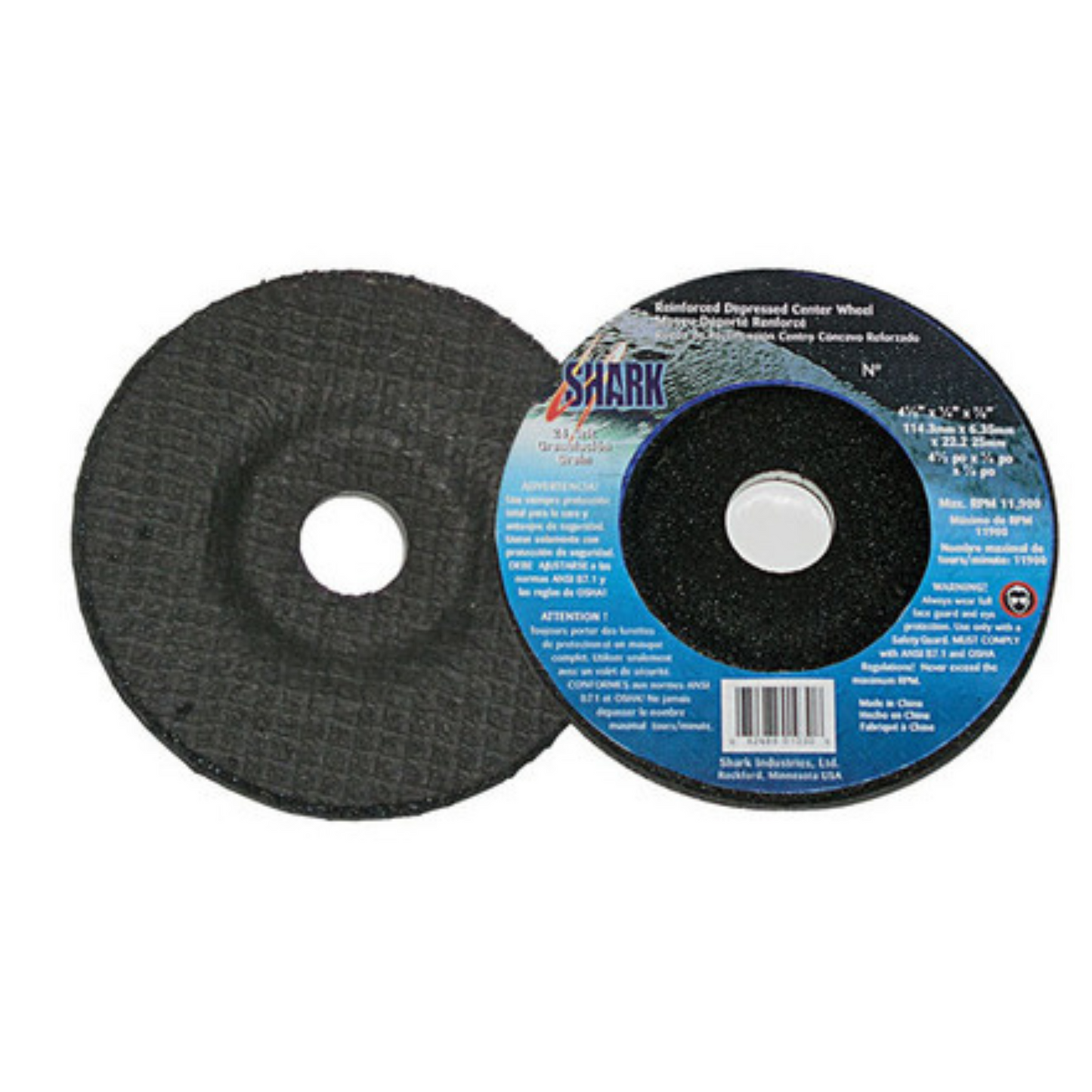 Shark Industries - 25 PK Depressed Center Type 27 Zirconia Grinding Wheels for Stainless Steel – Hubless. 4.5″ x 1/4″ x 7/8″ – 24 Grit