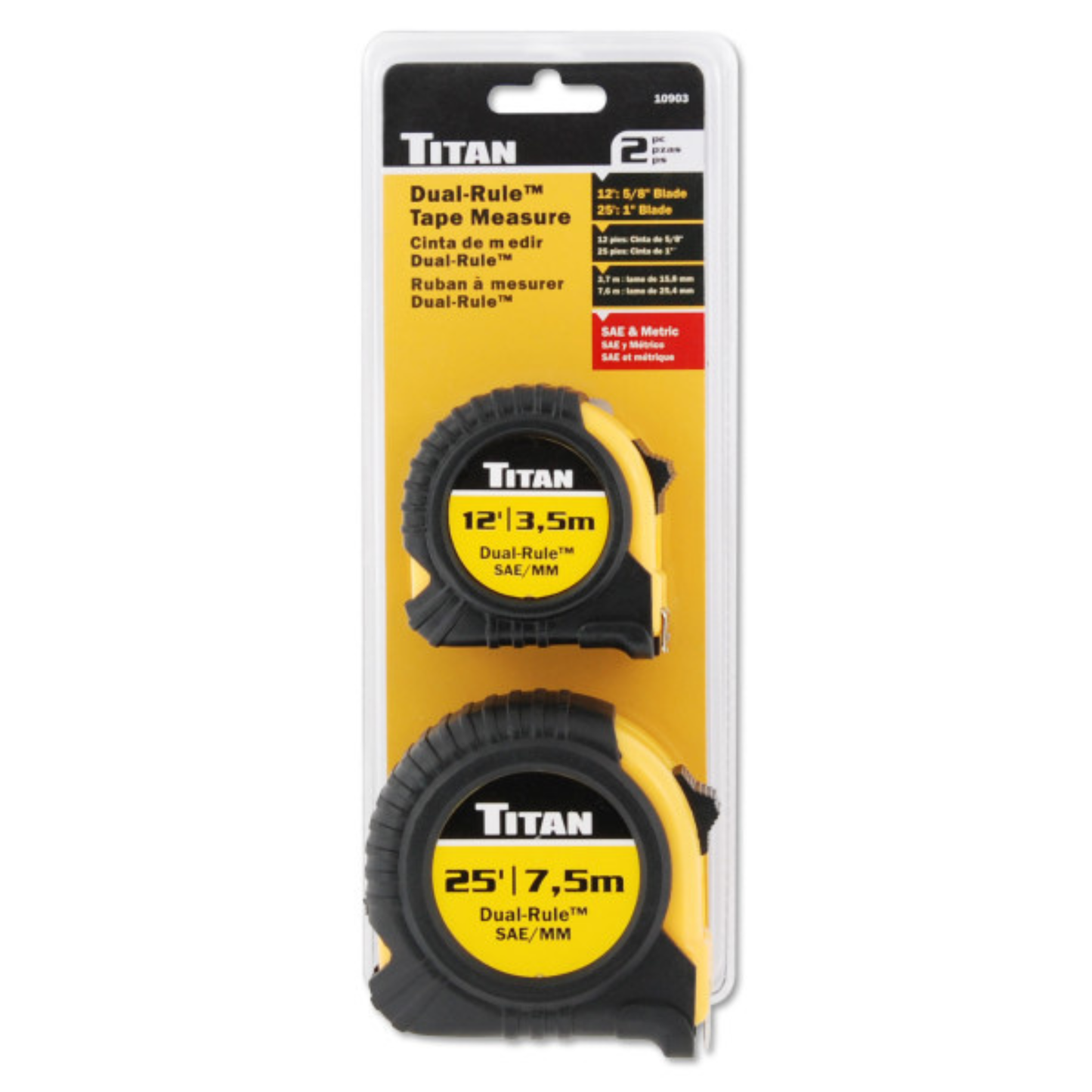 2 pc. Combo Dual Rule Tape Measure Set (10903)