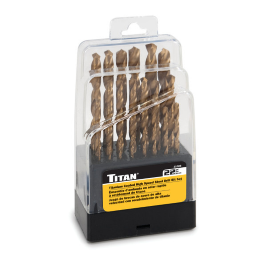 22 pc. Titanium Coated Drill Bit Set (11006)