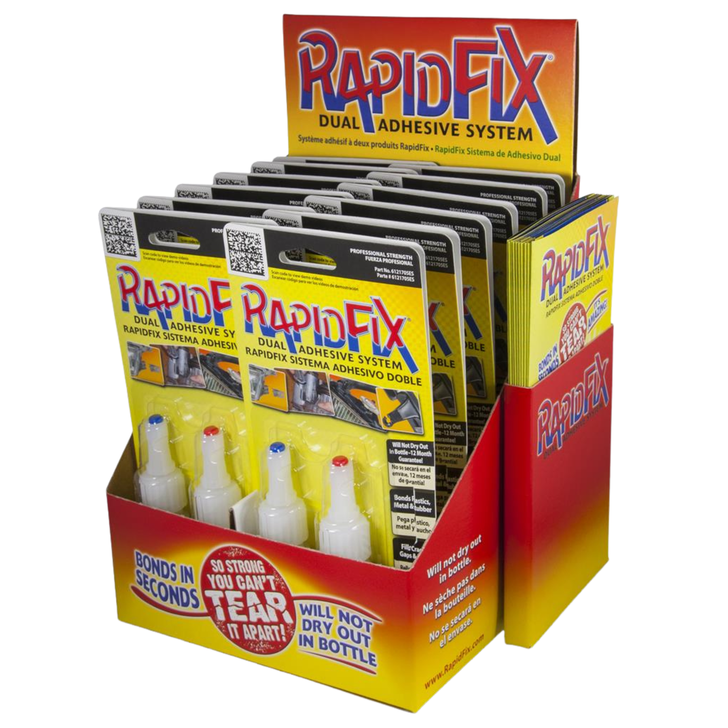 RapidFix - Automotive Dual Adhesive System, 10ml (Single Pack, 12 Pack, Case of 6 / 12-Packs)