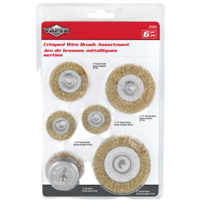 6 pc. Crimped Wire Brush Assortment (22206)