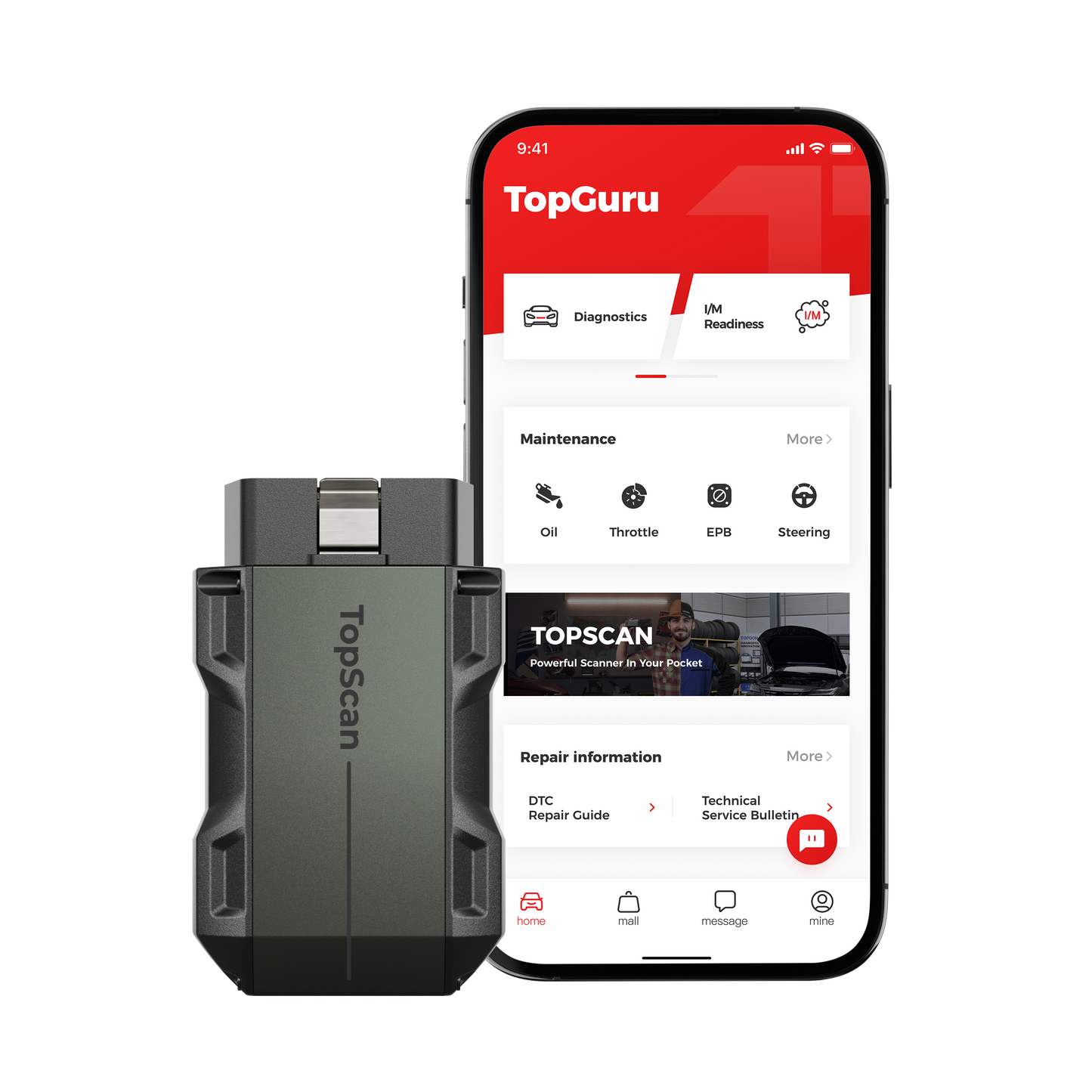 TOPDON Pocket-Size Bluetooth Scan Tool w/Bi-Directional Controls