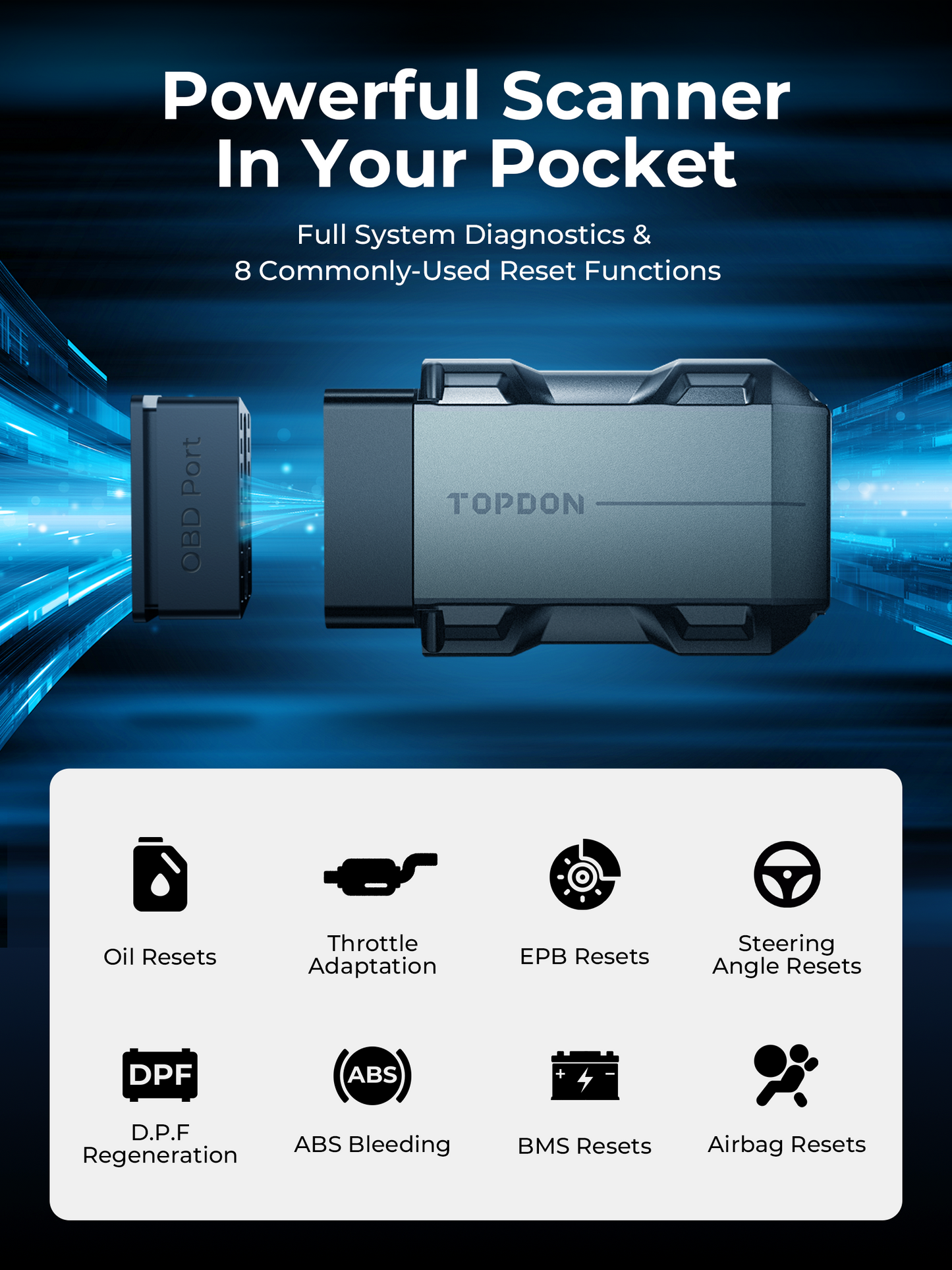 TOPDON Pocket-Size Bluetooth Scan Tool w/Bi-Directional Controls