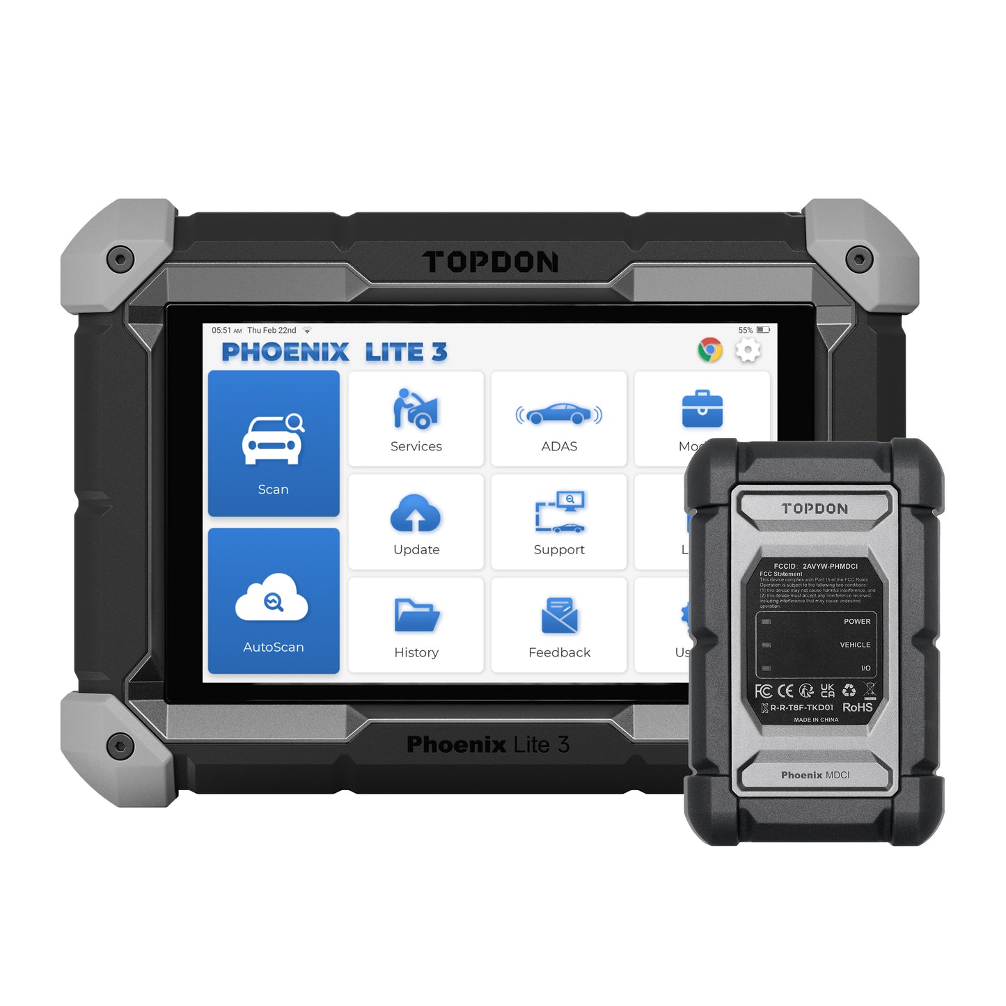 TOPDON 8" OE-Level Scan Tool, Serv Funcs, Bi-Directional Controls