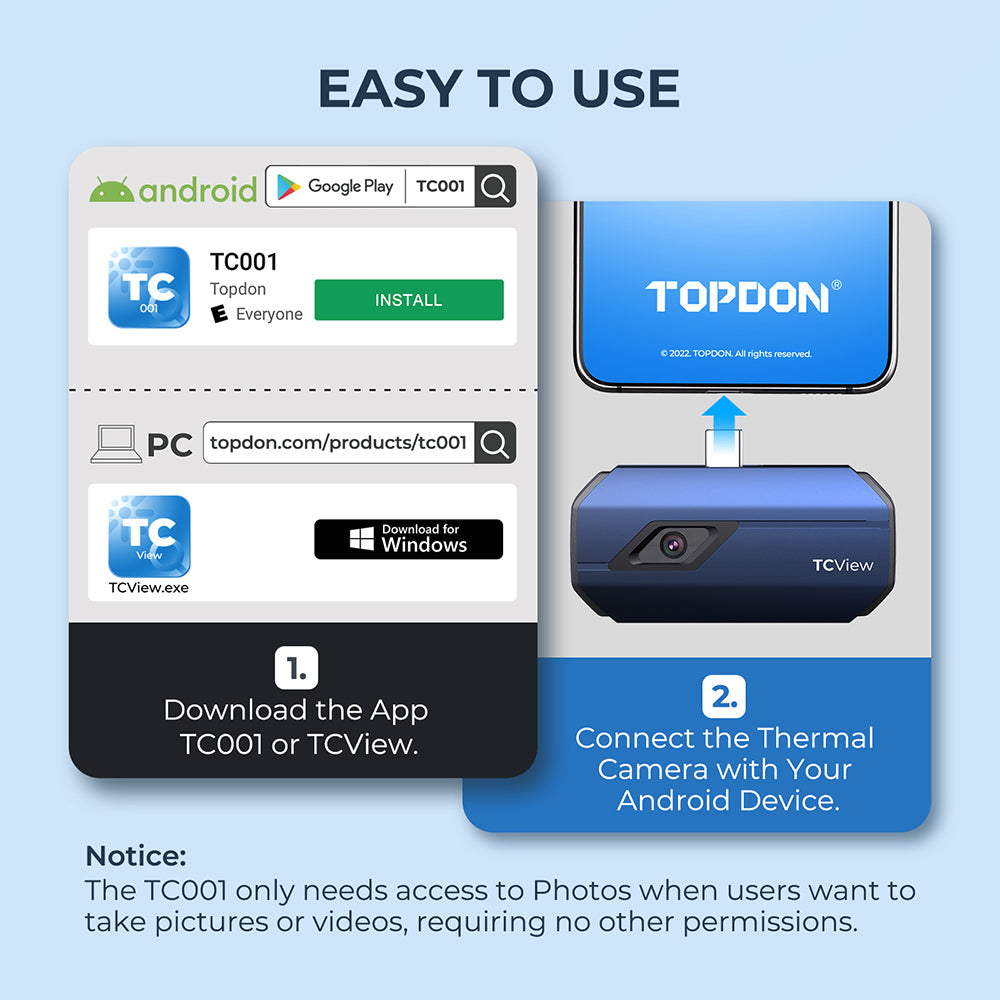 TOPDON Thermal Imaging Camera for Android Devices 256x192 Resolution