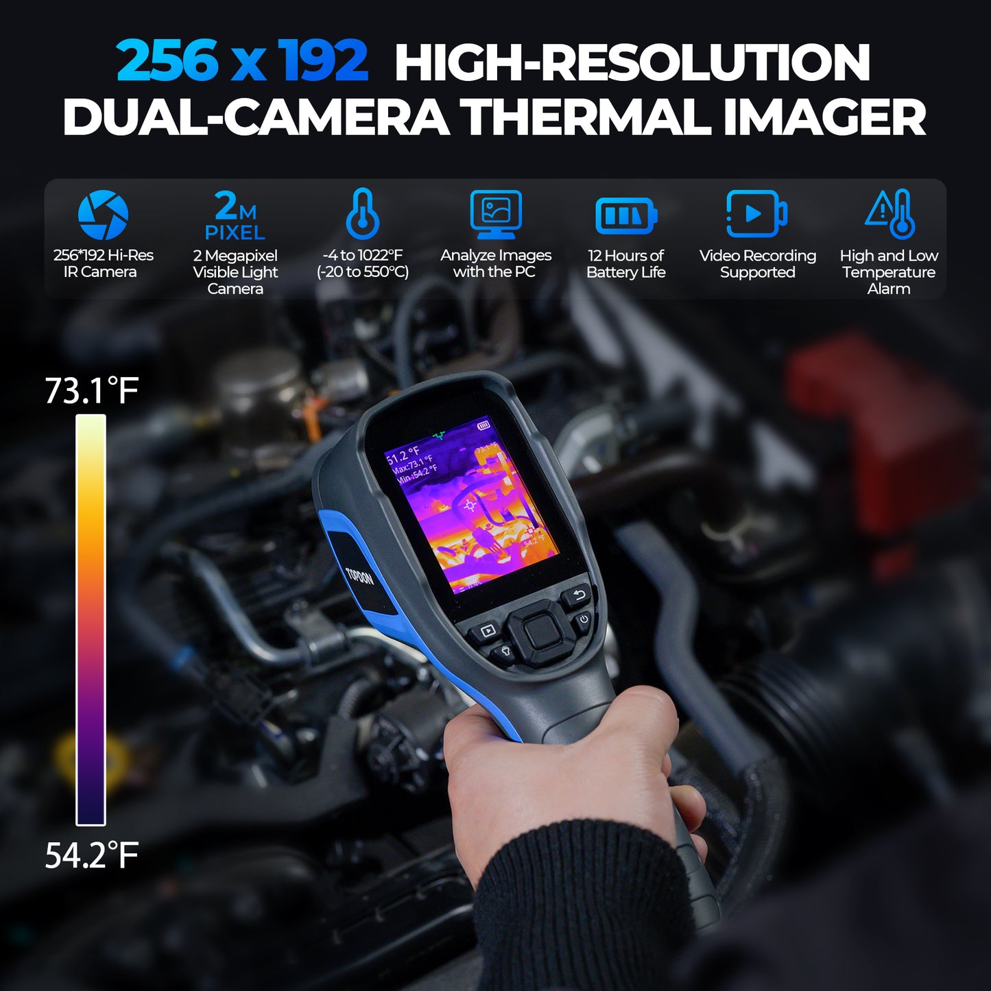 TOPDON Handheld Thermal Imaging Camera, Dual Camera, High Temp Range