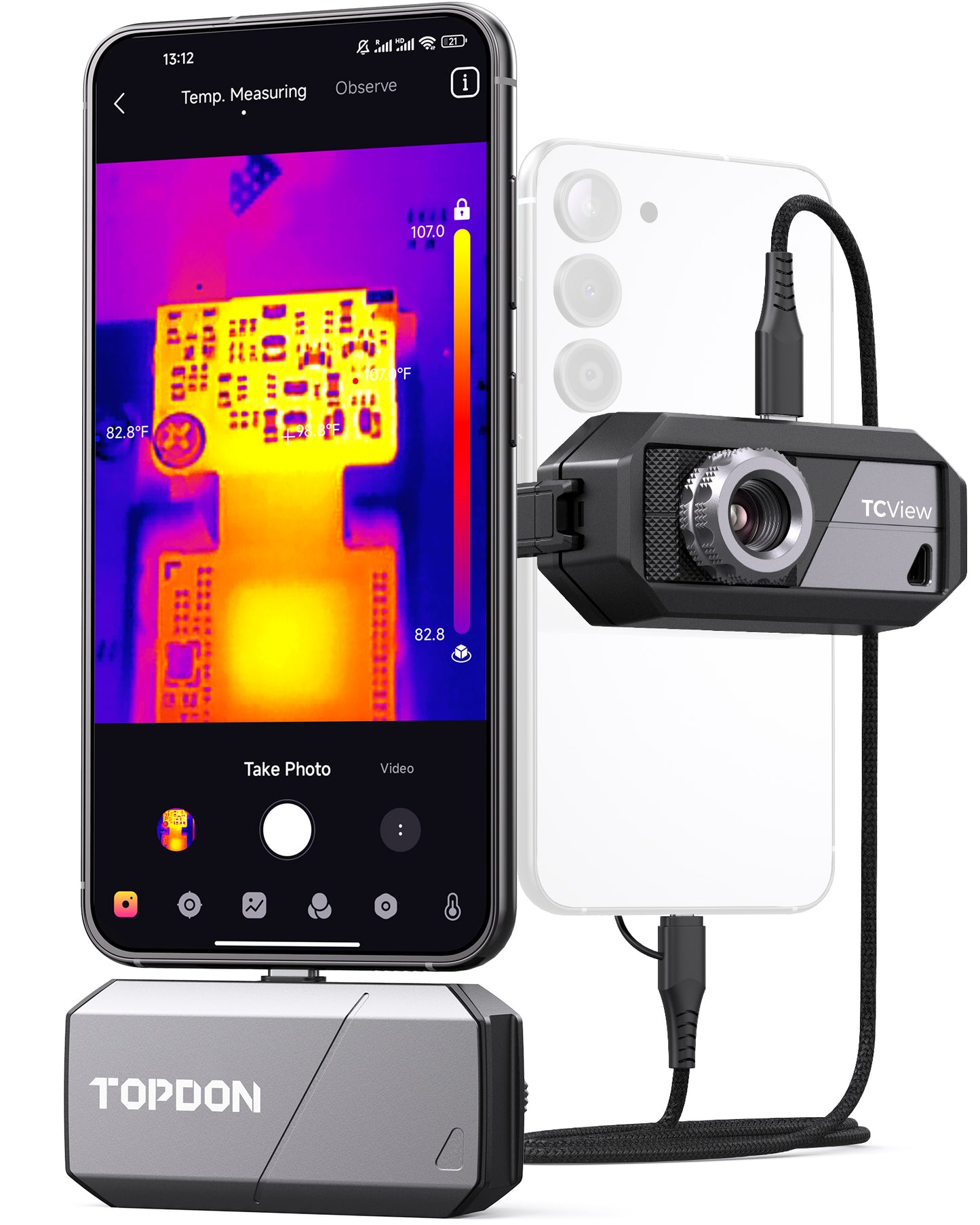 TOPDON Thermal Imaging Camera for Android Devices 9mm Adj. Lens
